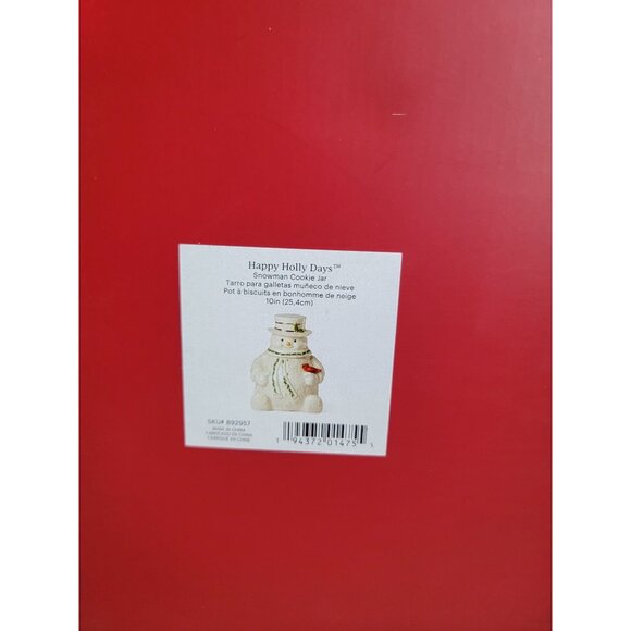 Lenox happy holly days snowman NEW cookie‎ jar collectible Xmas - Picture 3 of 7